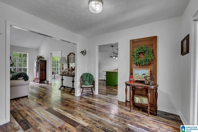 1522 Bower Dr SE, Cullman, AL 35055 - living area featuring a textured ceiling, baseboards, and wood finished floors