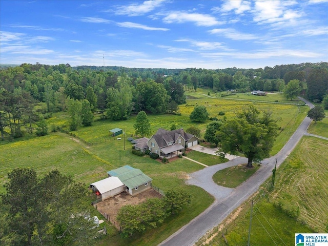 bird's eye view with a rural view
