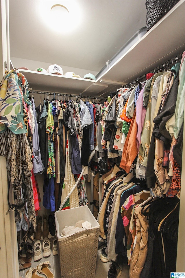 view of walk in closet