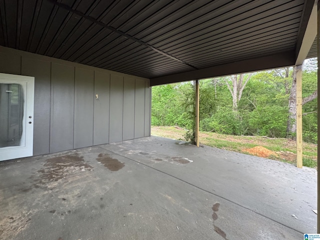 view of garage