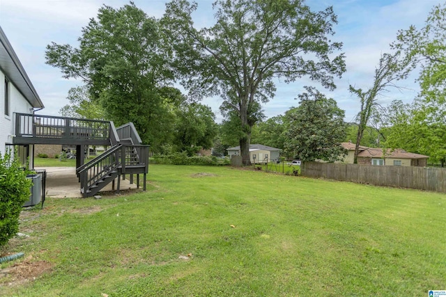733 Heflin Ave E, Birmingham, AL 35214 - view of yard featuring stairs, fence, and a deck