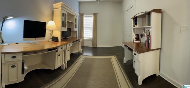 1516 James Hill Way, Hoover, AL 35226 - office area with baseboards and dark wood-style floors