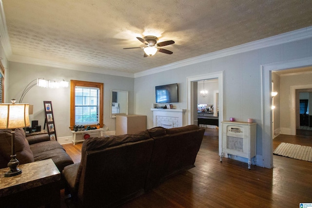 402 8th St, Clanton, AL 35045 - living room with ceiling fan, wood finished floors, and ornamental molding