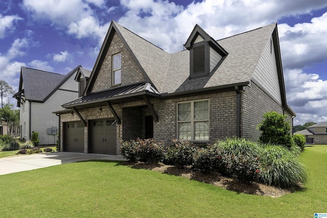 3304 Trip Run, Hoover, AL 35244 - view of front facade with driveway, a front yard, roof with shingles, and brick siding