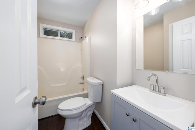 5708 Hickory Ct, Pinson, AL 35126 - full bathroom featuring toilet, shower / washtub combination, vanity, and wood finished floors