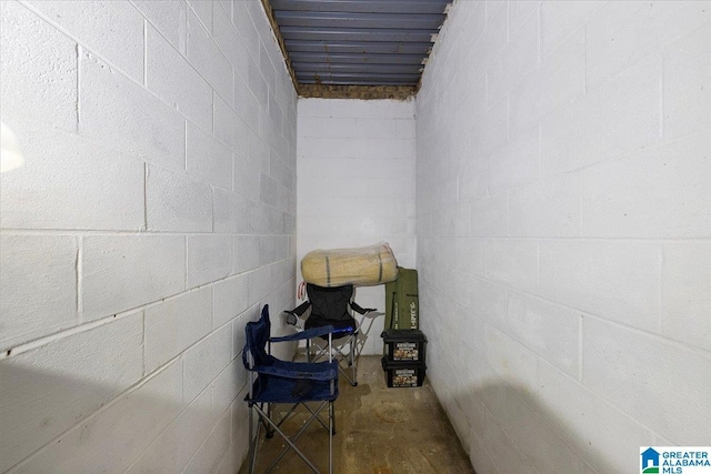 interior space featuring unfinished concrete floors