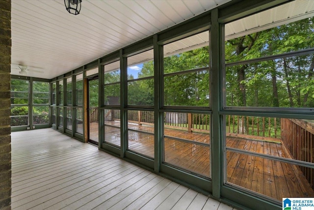 view of unfurnished sunroom