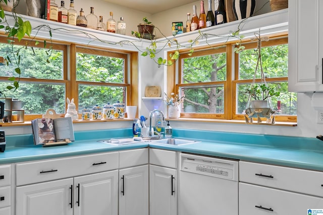 323 Taylor Rd, Remlap, AL 35133 - kitchen with white dishwasher, a sink, white cabinetry, and light countertops