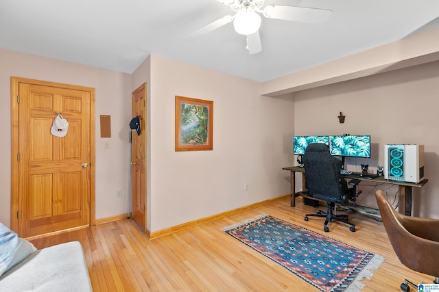 323 Taylor Rd, Remlap, AL 35133 - office with light wood-type flooring, baseboards, and ceiling fan