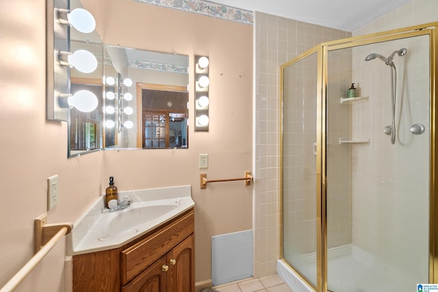 323 Taylor Rd, Remlap, AL 35133 - full bathroom featuring a shower stall, vanity, and tile patterned flooring