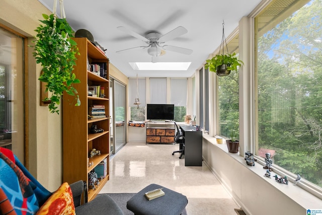 323 Taylor Rd, Remlap, AL 35133 - office featuring a skylight and ceiling fan