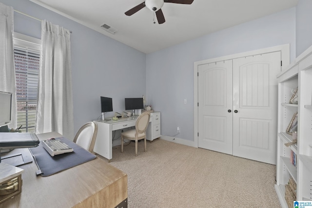 1204 Grants Way, Irondale, AL 35210 - carpeted home office with a ceiling fan