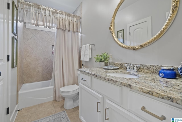 1204 Grants Way, Irondale, AL 35210 - bathroom with toilet, tile patterned floors, vanity, and shower / tub combo