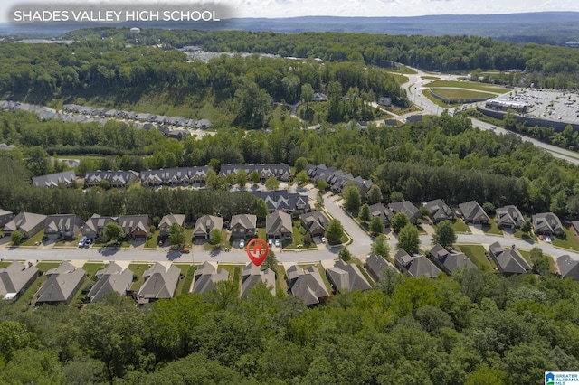 1204 Grants Way, Irondale, AL 35210 - aerial view of property's location with a heavily wooded area and nearby suburban area