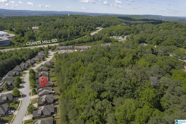 1204 Grants Way, Irondale, AL 35210 - aerial view of property's location featuring a heavily wooded area and nearby suburban area