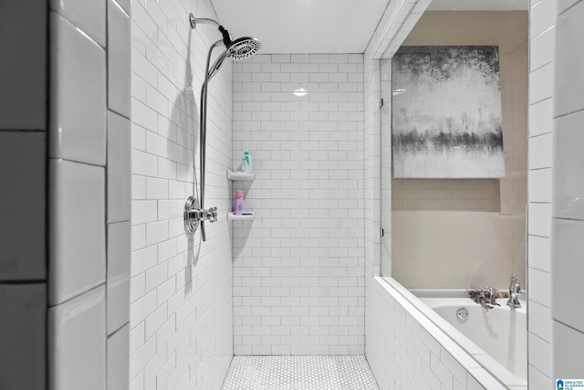 4000 Dunemere Ln, Hoover, AL 35226 - bathroom with a tile shower and tiled tub