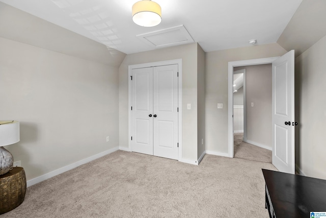 4000 Dunemere Ln, Hoover, AL 35226 - bedroom featuring carpet floors, a closet, lofted ceiling, and attic access