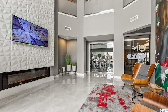 community lobby with visible vents