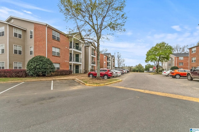 view of road featuring curbs