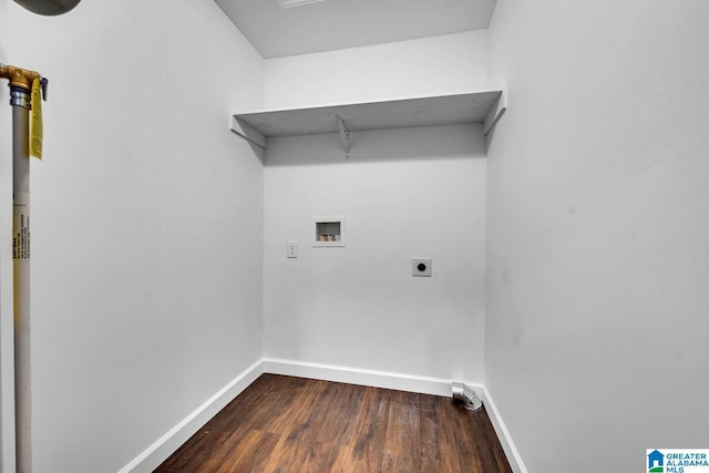 laundry area featuring baseboards, laundry area, electric dryer hookup, and hookup for a washing machine