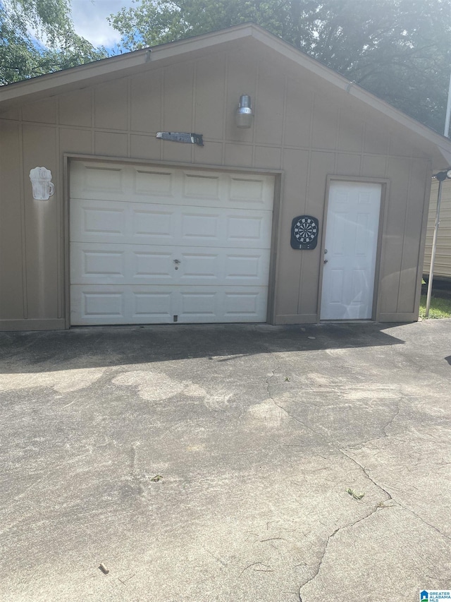view of garage