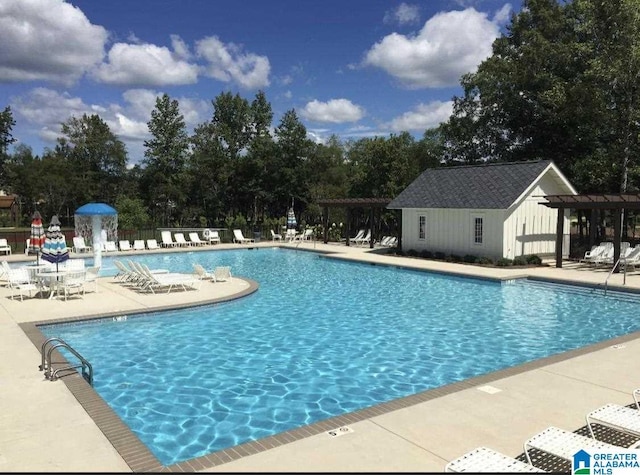 4546 Brexton St, Trussville, AL 35173 - pool featuring fence, a pergola, and a patio