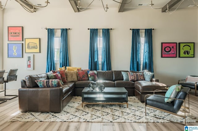 4546 Brexton St, Trussville, AL 35173 - living room featuring visible vents, a wealth of natural light, and wood finished floors