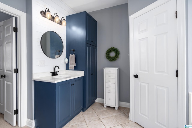 605 N Grande View Cir, Maylene, AL 35114 - bathroom with tile patterned floors, vanity, and baseboards