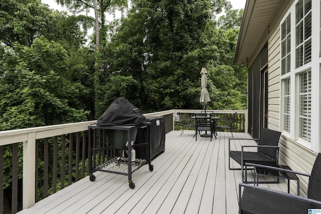 605 N Grande View Cir, Maylene, AL 35114 - wooden terrace featuring outdoor dining area