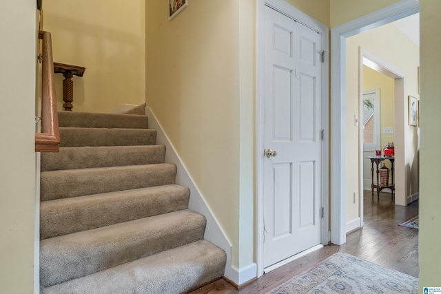 934 Chestnut Oaks Cir, Hoover, AL 35244 - stairs with wood finished floors and baseboards