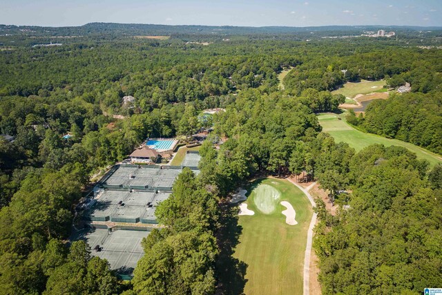 934 Chestnut Oaks Cir, Hoover, AL 35244 - aerial overview of property's location with a heavily wooded area and a golf course