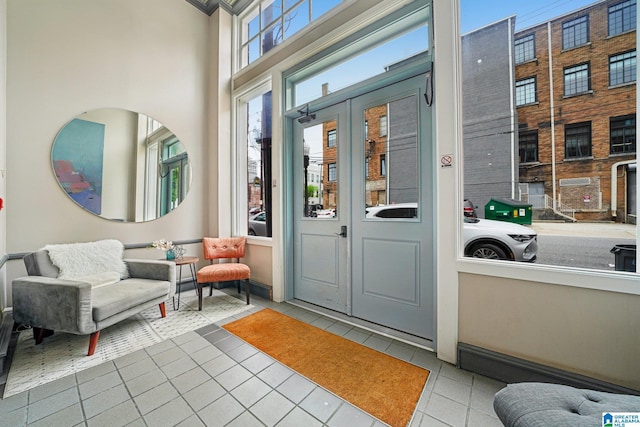 property entrance featuring french doors