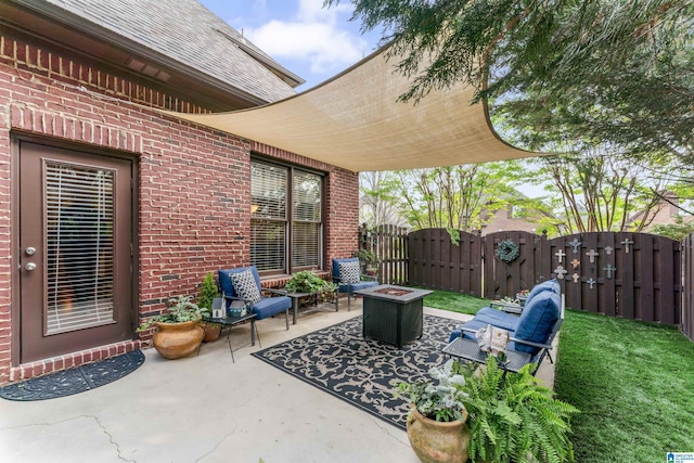 2608 Arbor Way, Hoover, AL 35244 - view of patio with a gate, a fire pit, and fence