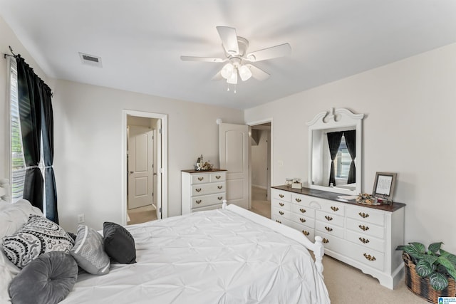 2608 Arbor Way, Hoover, AL 35244 - bedroom featuring light colored carpet, ceiling fan, and baseboards