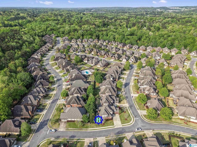 2608 Arbor Way, Hoover, AL 35244 - aerial view of property and surrounding area featuring a heavily wooded area and nearby suburban area