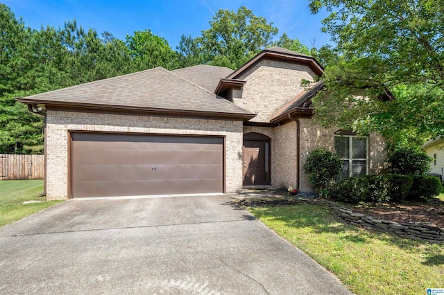 4126 Jubilee Ln, Moody, AL 35004 - french provincial home featuring an attached garage, brick siding, driveway, and a shingled roof