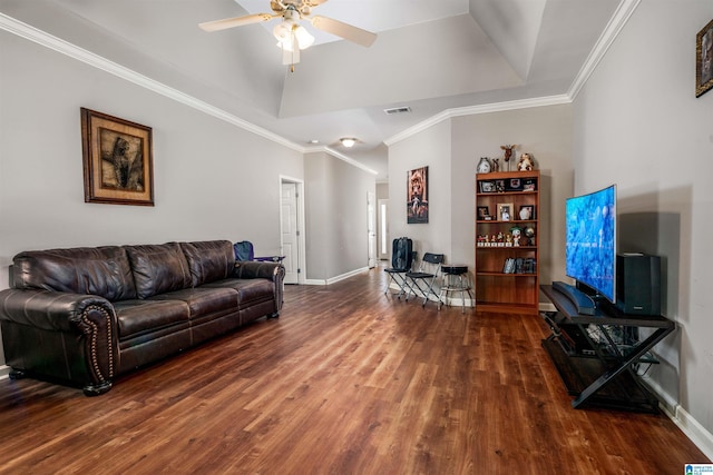 4126 Jubilee Ln, Moody, AL 35004 - living area with wood finished floors, a ceiling fan, crown molding, and baseboards