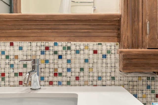 detailed view of decorative backsplash