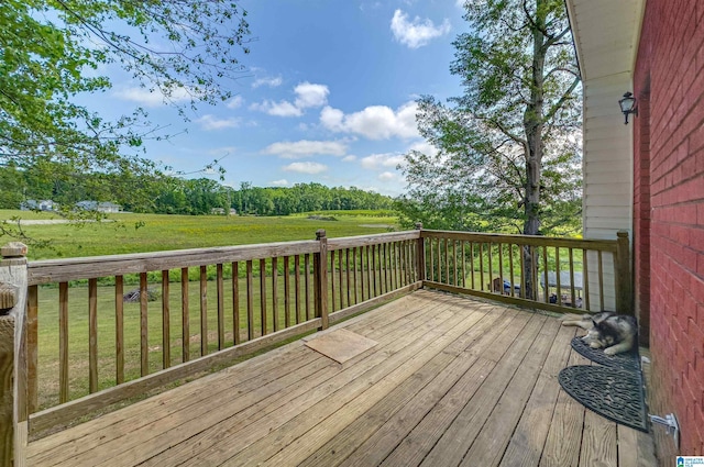 deck featuring a yard