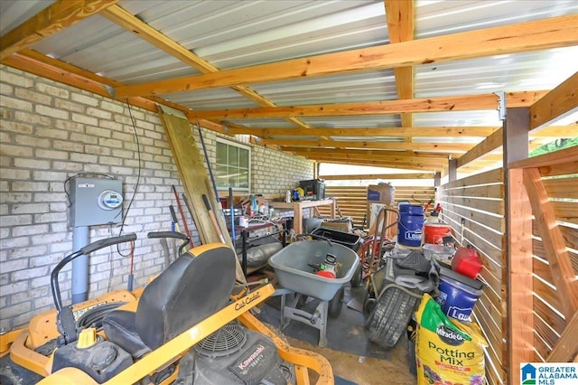 view of storage area