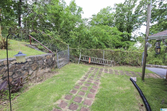 view of yard with fence