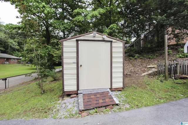view of shed