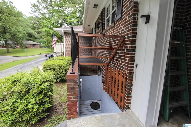 details featuring brick siding