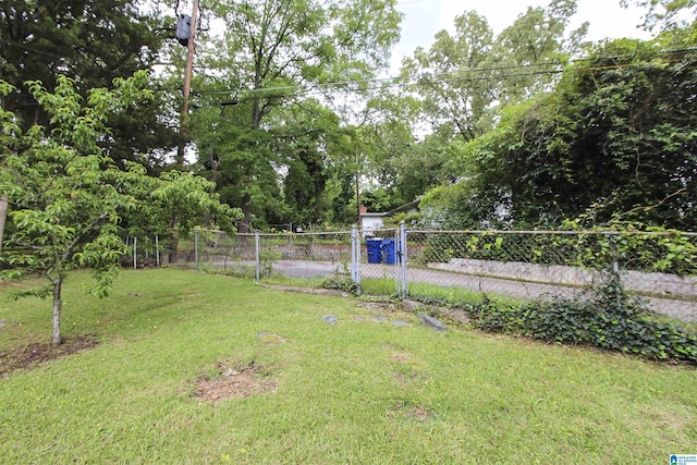 view of yard with fence