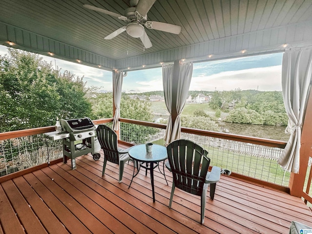 971 Old Cahaba Dr, Helena, AL 35080 - deck with area for grilling and ceiling fan