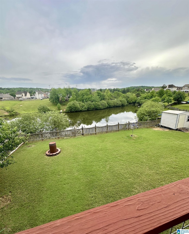 971 Old Cahaba Dr, Helena, AL 35080 - view of yard with a water view, a storage unit, and an outbuilding