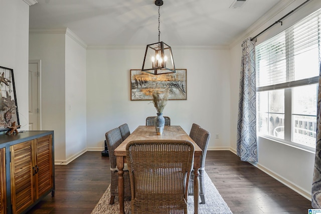 1064 Timberline Rdg, Calera, AL 35040 - dining room with plenty of natural light, baseboards, dark wood-style floors, and a notable chandelier
