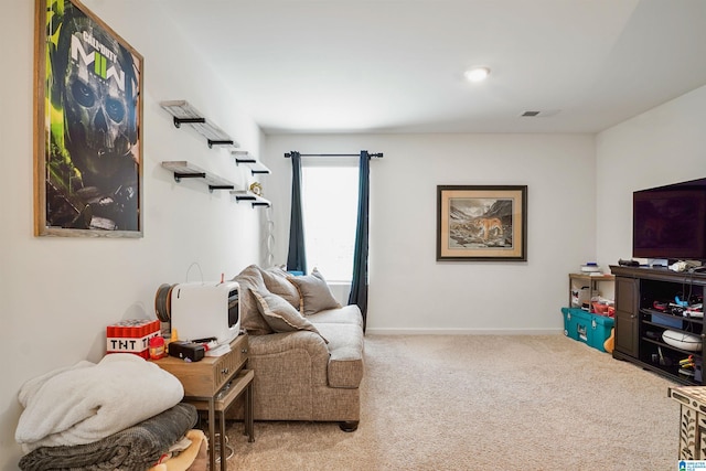 1064 Timberline Rdg, Calera, AL 35040 - living area with carpet flooring, visible vents, and baseboards