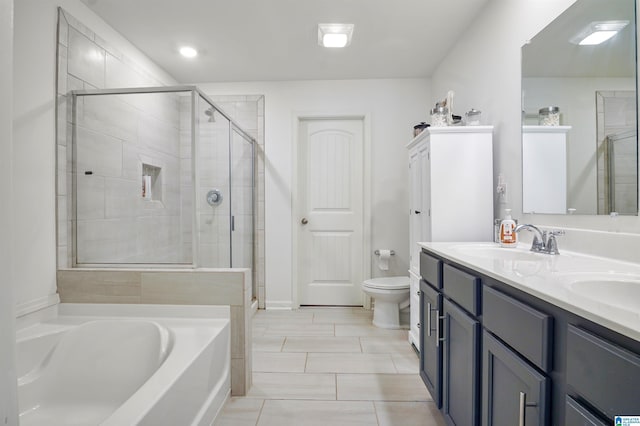 1064 Timberline Rdg, Calera, AL 35040 - full bath with toilet, a sink, a shower stall, a garden tub, and double vanity