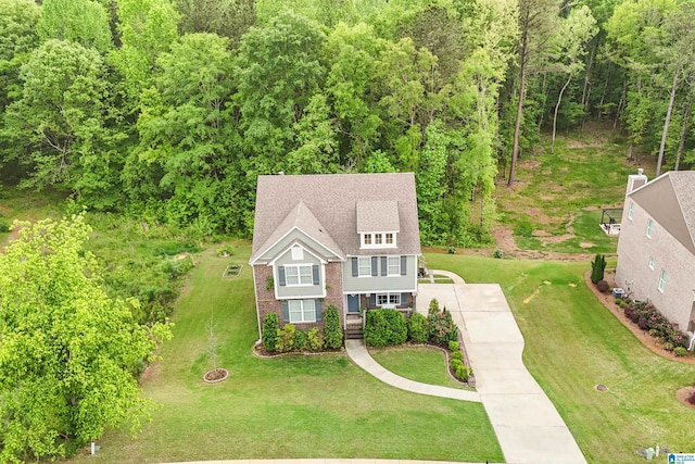 1064 Timberline Rdg, Calera, AL 35040 - birds eye view of property featuring a forest view